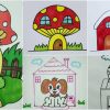 Colorful Home Drawings For Kids