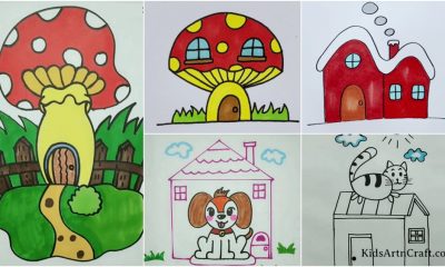 Colorful Home Drawings For Kids