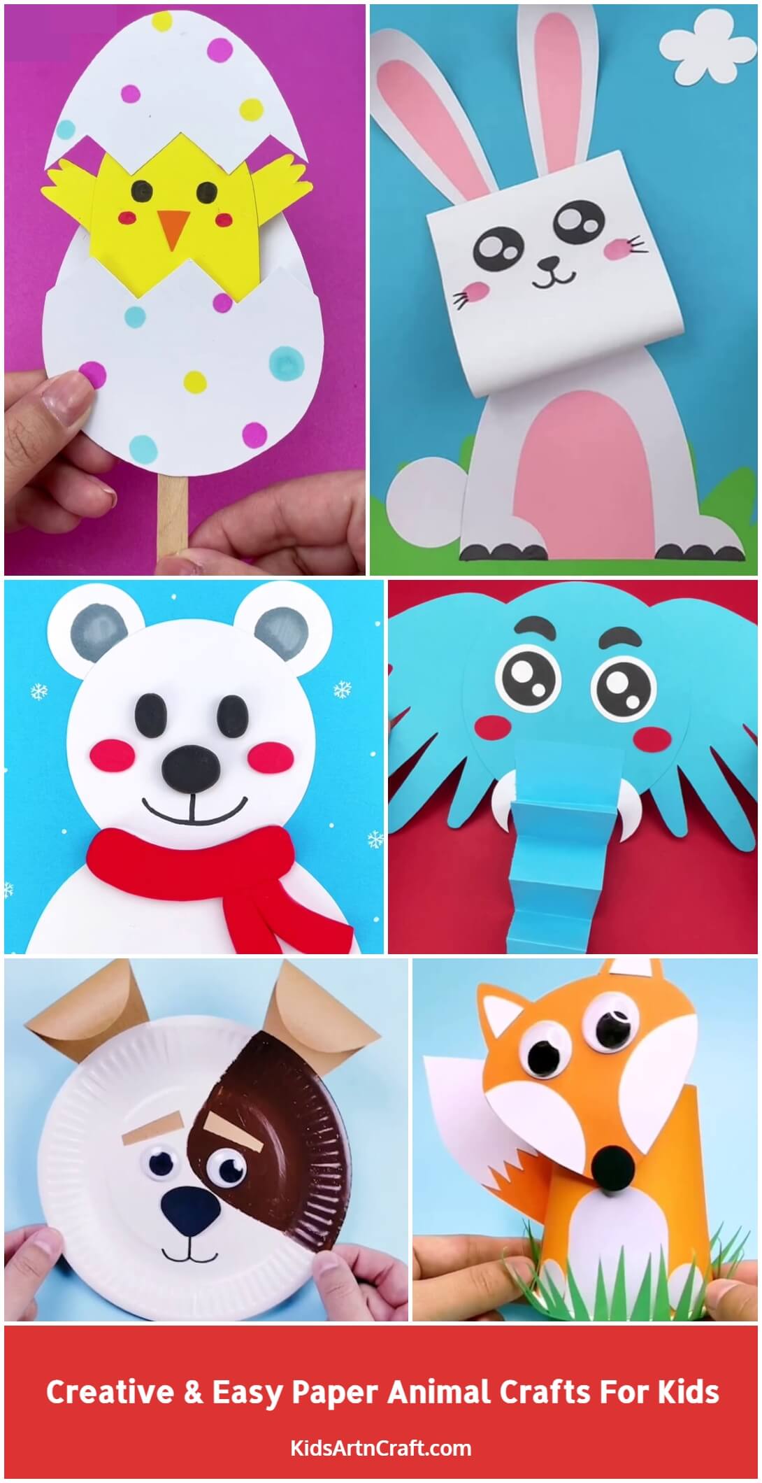 Creative & Easy Paper Animal Crafts For Kids - Kids Art & Craft