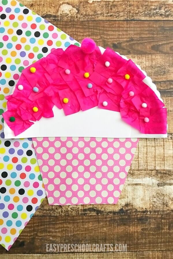 Cupcake Paper Plate Craft For Preschoolers