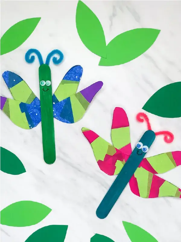 Cute Dragonfly Crafts Using Popsicle Sticks