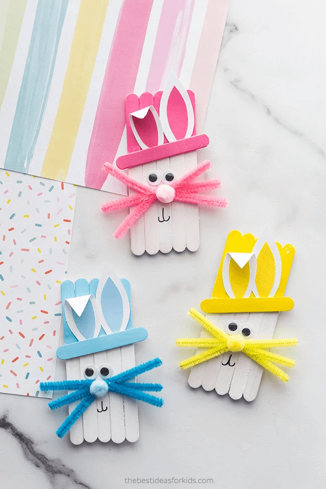 Cute Popsicle Sticks Easter Craft For Kids