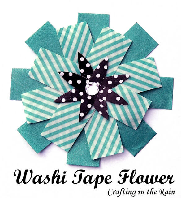 Different Color Washi Tape Flower Craft Using Paper