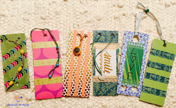 DIY Washi Paper Tape Bookmarks Craft Project Idea For Kids