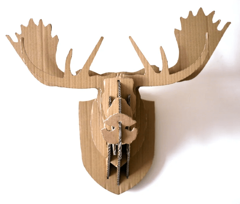DIY Moose Head Craft Template Using Cardboard Box