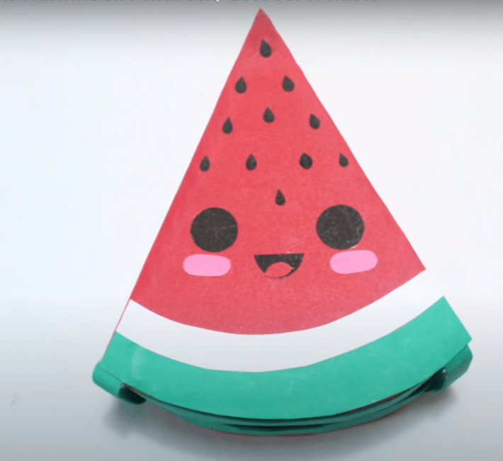 Watermelon Cardboard Crafts for Kids DIY Simple Watermelon Pencil Box Cardboard Craft For Kids