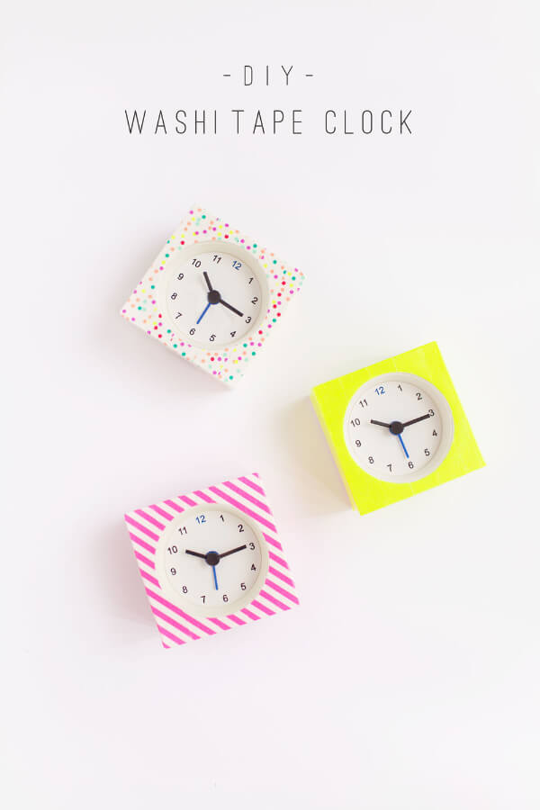 DIY Washi Tape Clocks Craft Idea For Classroom