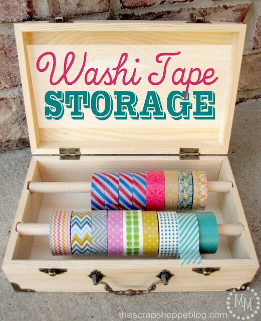 DIY Washi Tape Storage Box Craft Idea