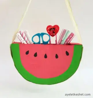 Watermelon Cardboard Crafts for Kids DIY Watermelon Bag Craft With Cardboard