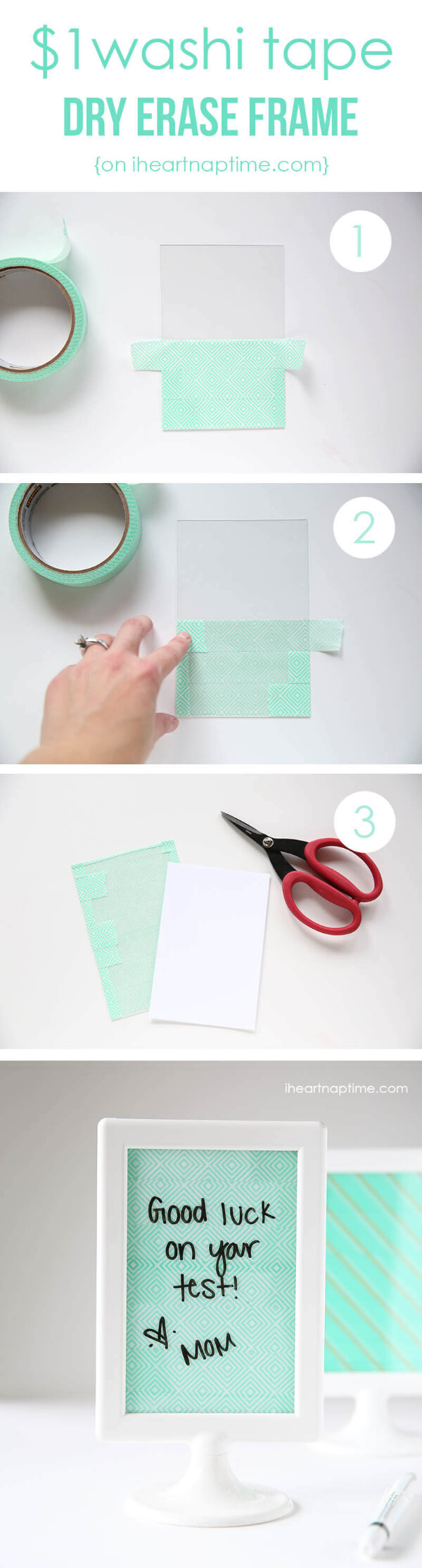 Washi Paper Tape Dry Erase Frame Crafts Idea Step By Step