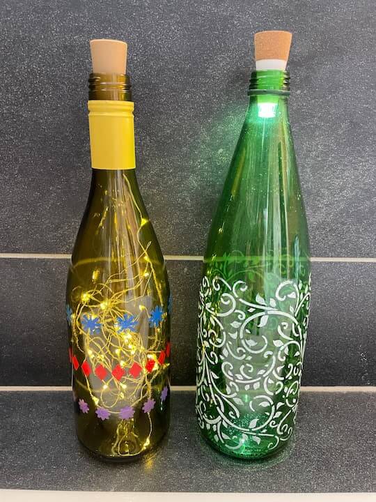 Easy & Beautiful Glass Bottle Painting Idea With Lights