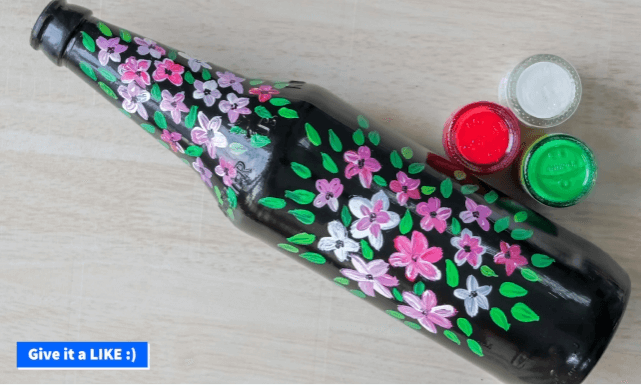Bottle Painting Ideas For Kids Easy Bottle Art Flower Design On Glass Bottle