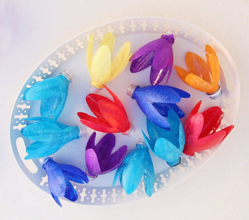 Easy Flower Mobile Craft With Recycled Plastic Bottle