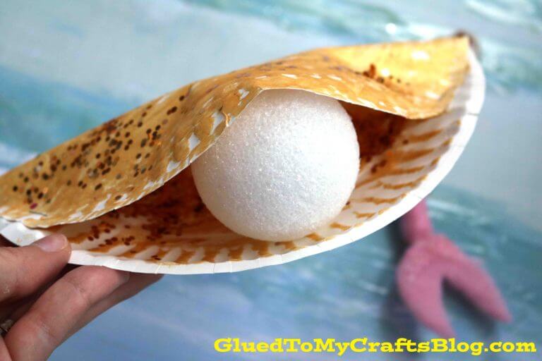 Easy Paper Plate Oyster Craft Idea For Kids