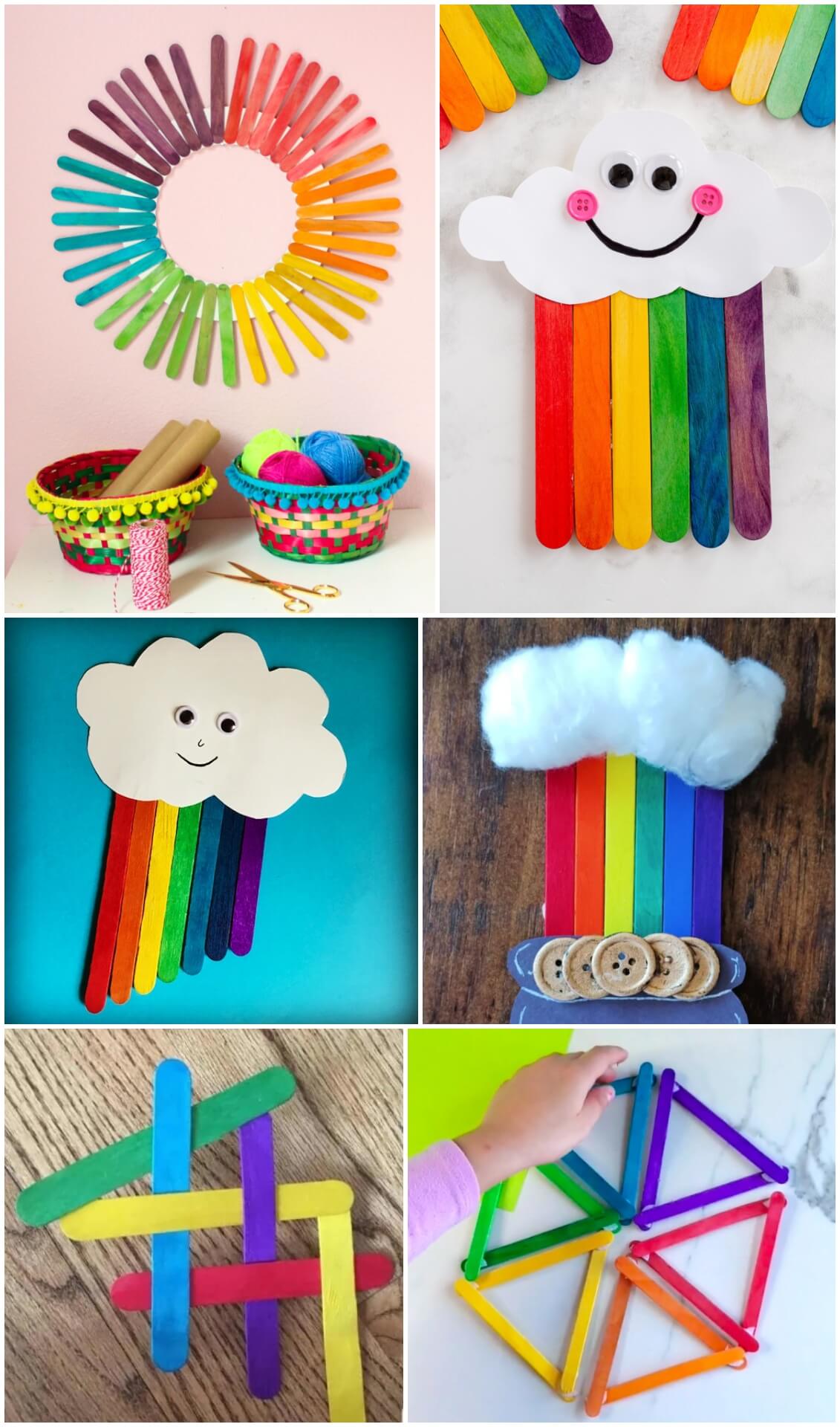 Easy Popsicle Stick Rainbow Crafts For Kids