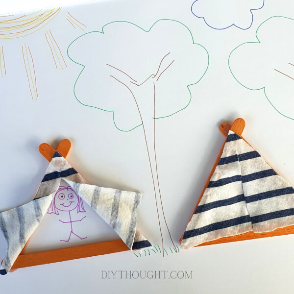 Easy Popsicle Sticks Tent Craft Idea For Kids