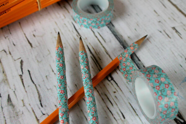 Easy Washi Tape Pencil Craft Idea For Kindergartners
