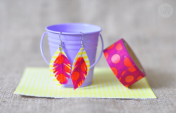 Feather Earrings Jewelry Craft With Washi Paper Tape
