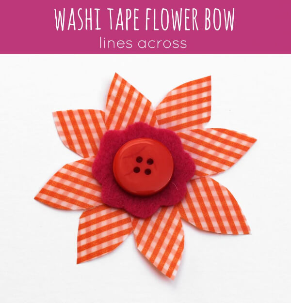 Flower Bow Craft Project With Washi Tape & Button
