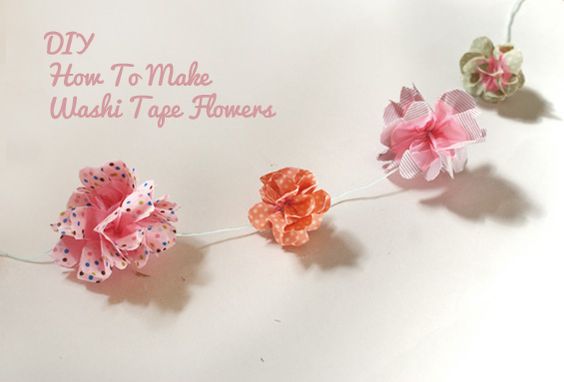 Flower Decoration Craft Using Washi Tape