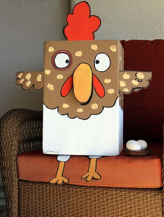 Chicken Cardboard Crafts Fun Chicken Cardboard Box Craft For Kids