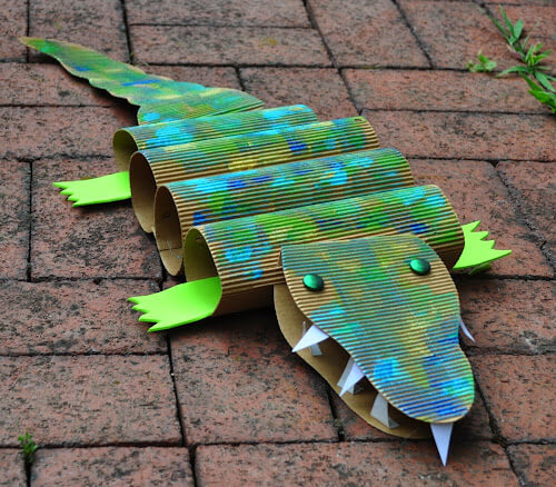 Fun Crocodile Cardboard Art Projects For Kids