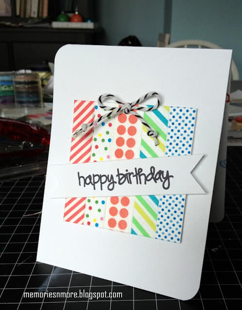 Fun Washi Tape Birthday Card Idea For Preschoolers