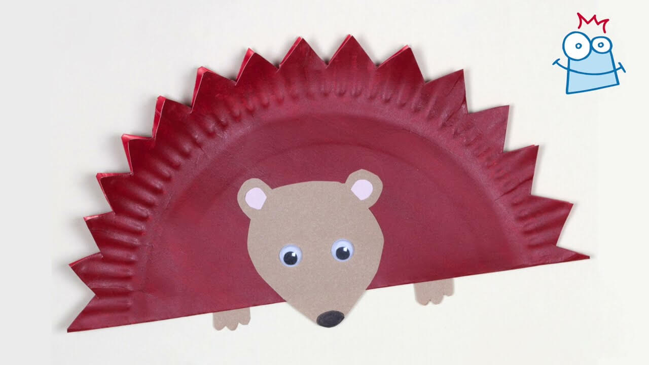 Handmade Hedgehog Craft Using Paper Plate For Kids