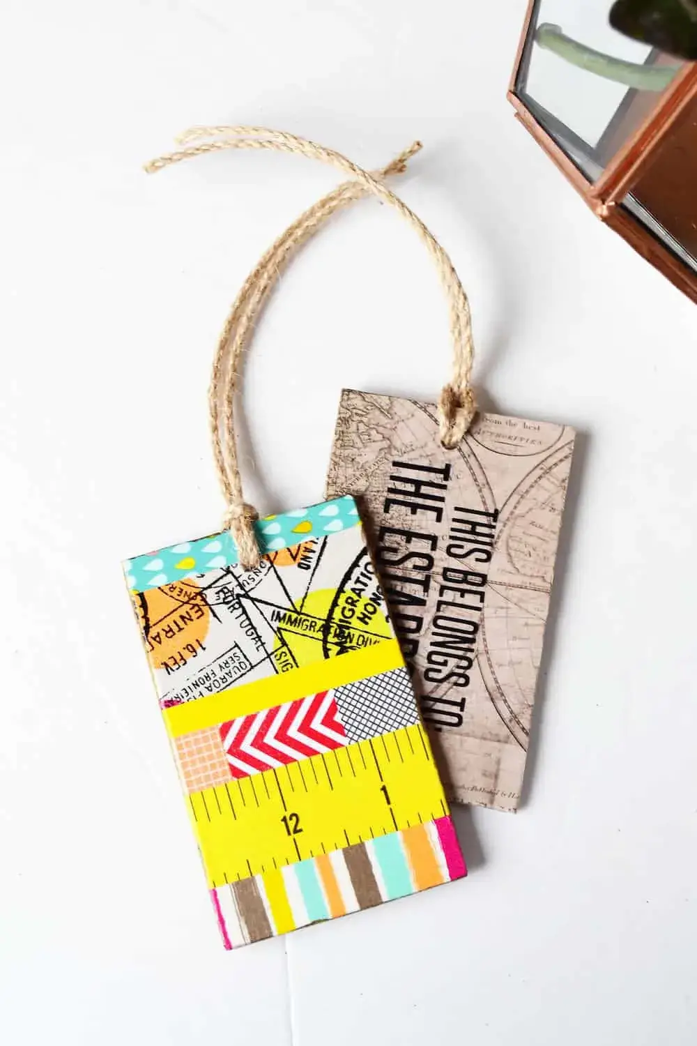 Handmade Luggage Tags Craft With Washi Paper Tape