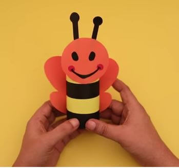 Honey Bee Craft Idea Using Cardboard Tube