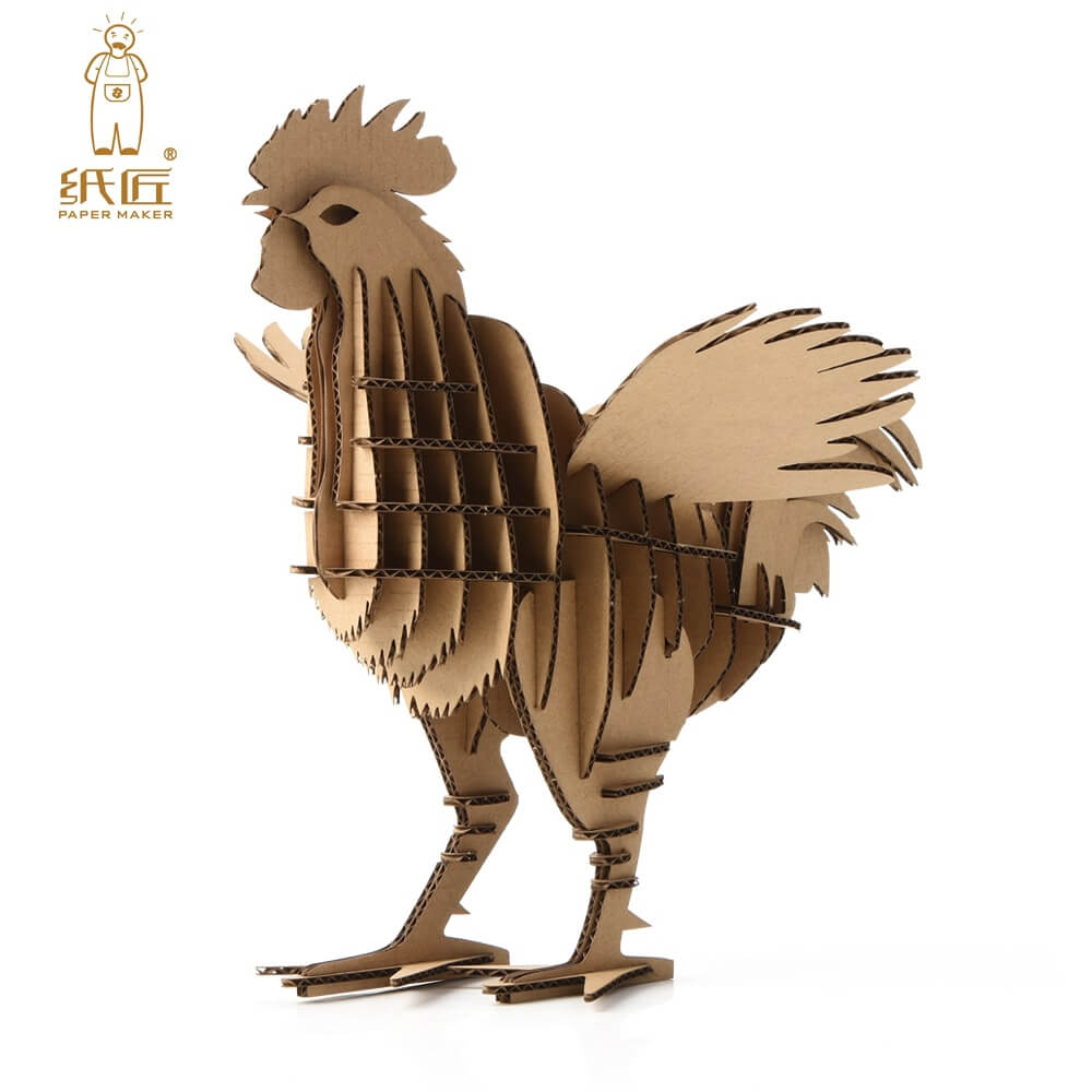 Chicken Cardboard Crafts 3D Rooster Craft With Cardboard