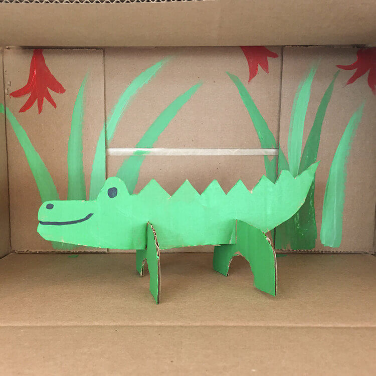 How To Make Crocodile Out Of cardboard For Kids