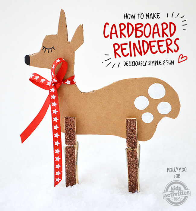 How To Make Reindeer Craft Using Cardboard & Ribbon