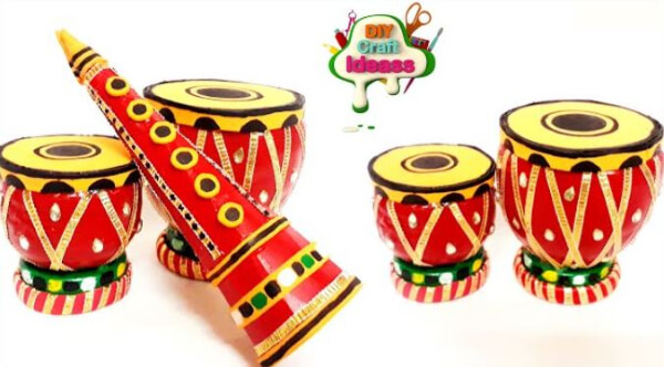 How To Make Tabla Instrument Craft Out Of Plastic Bottle