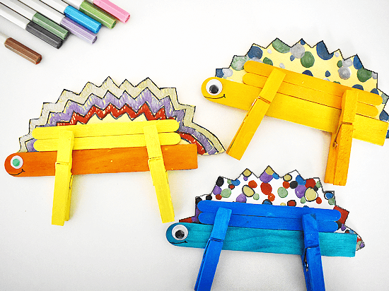 Little Dinosaurs Using Popsicle Sticks Animal Crafts For Kids