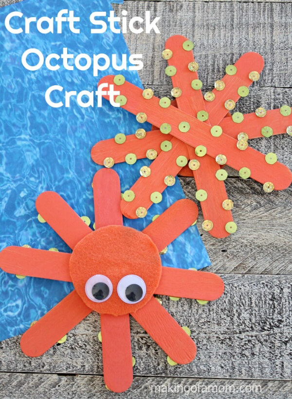 Popsicle Stick Octopus Animal Crafts For Kids