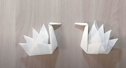 Origami Paper Napkin Swan Craft Idea