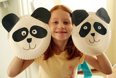 Panda Puppet Craft Using Paper Plate For Kids
