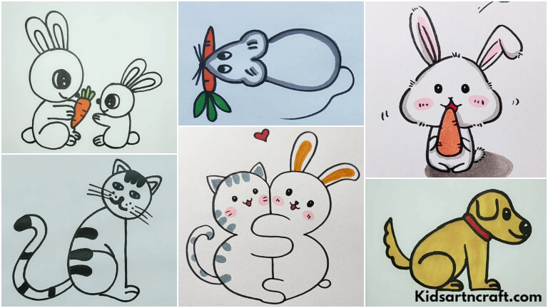 Pet Animal Drawing Ideas for Kids - Kids Art & Craft
