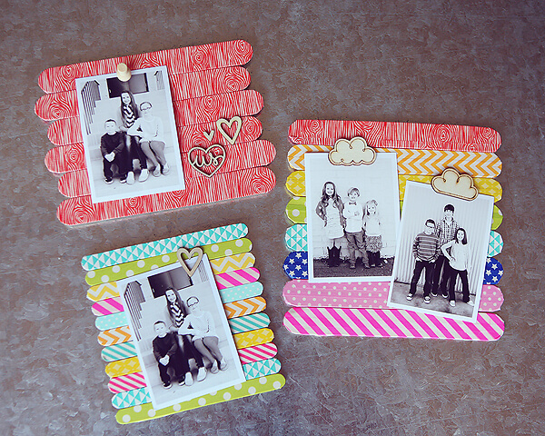 Picture Frames Craft Idea Using Popsicle Stick