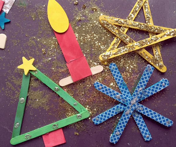 Popsicle Stick Christmas Ornaments Craft Ideas For Kids