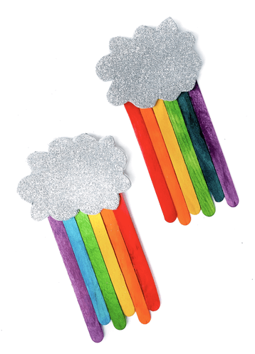 Popsicle Stick Rainbow Craft Using Paper