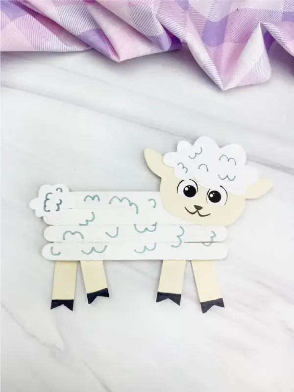 Popsicle Stick Sheep Animal Craft For Kids