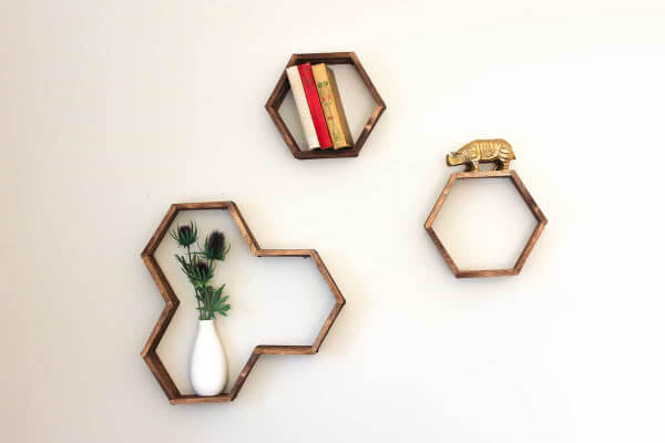 Popsicle Sticks Honeycomb Shelf Crafts