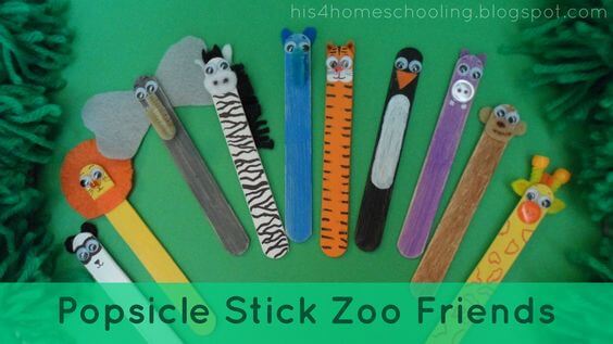 Popsicle Sticks Zoo Friends Animal Crafts For Kids