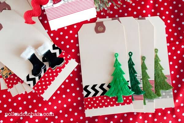 Pretty Christmas Tags Washi Paper Tape Decoration Craft For Kindergartners