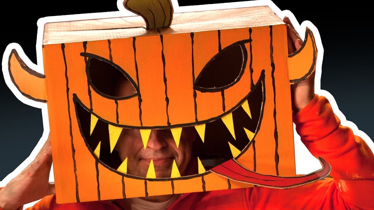 Pumpkin Head Craft Using Cardboard Box