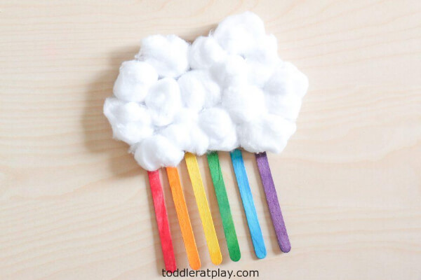 Rainbow Craft With Cardboard & Cotton Balls