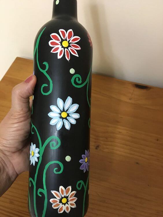 Recycled Bottle Flower Painted Art & Craft For Beginners