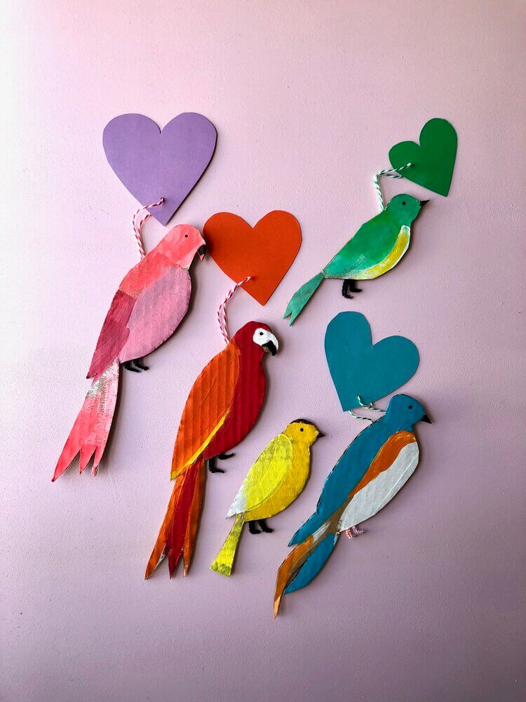 Parrot Cardboard Craft For Kids Recycled Cardboard Parrot Craft Idea